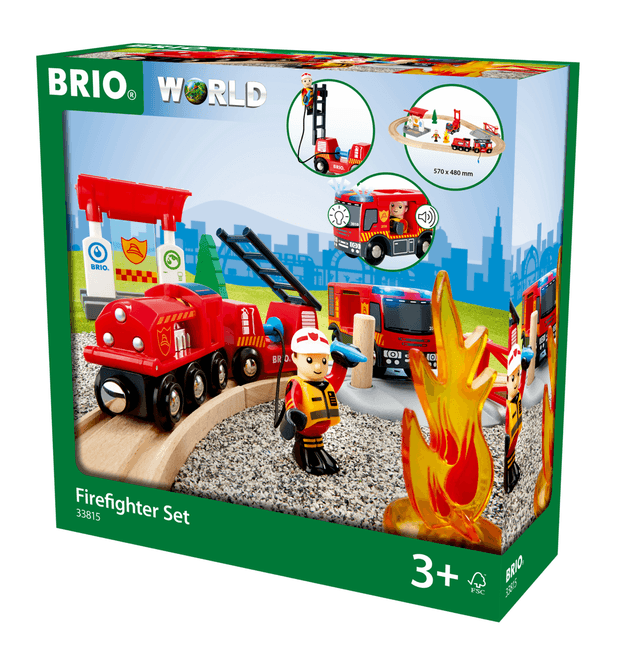 Hovedbilde BRIO® World togbanesett med brannstasjon og ...