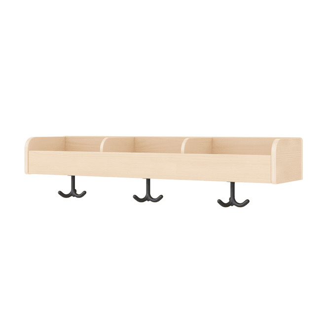 Hovedbilde Garderobehylle med knagger – 3 rom, 90 cm
