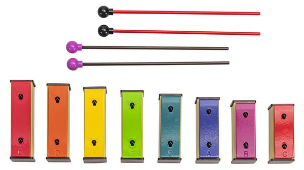 Klangblokker – Sopran (Boomwhackers®-farger), sett med 8 stk.