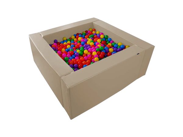 Firkantet ballbasseng med baller – 200 x 200 cm, høyde 45 cm