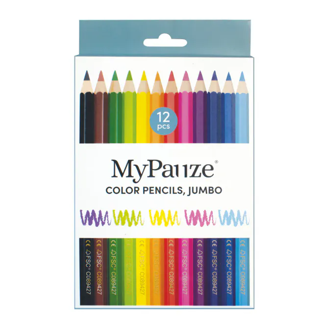 Hovedbilde Fargeblyanter, 12 stk, tykke