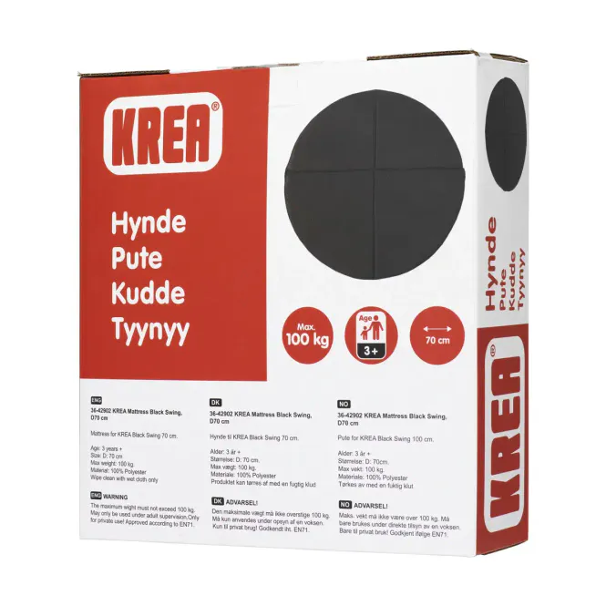 Hovedbilde KREA Madrass til Svart Huske, Ø70 cm
