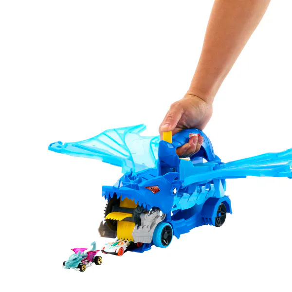Hot Wheels City Ultimate Dragon Hauler lekesett med 2 biler